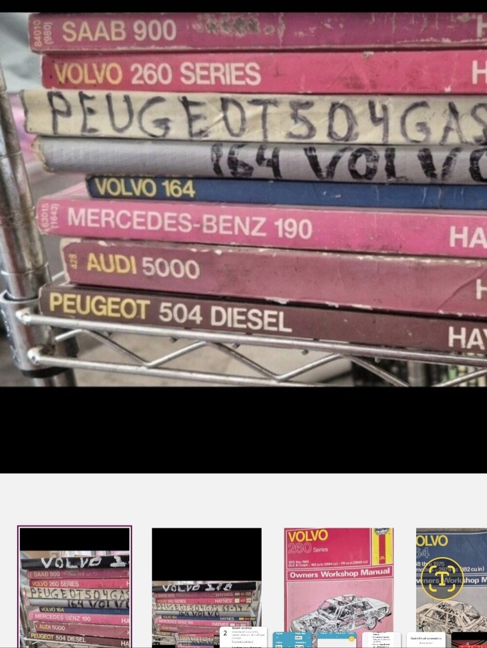 8Haynes Auto Repair Manuals Foreign (3) Volvo (2) Peugeot Audi Saab Mercedes